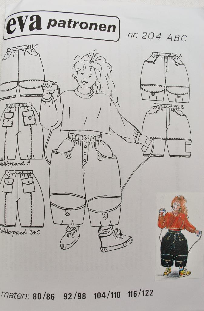 Kledingpatroon Eva (broek), Hobby en Vrije tijd, Kledingpatronen, Kind, Nieuw, Ophalen of Verzenden, Broek