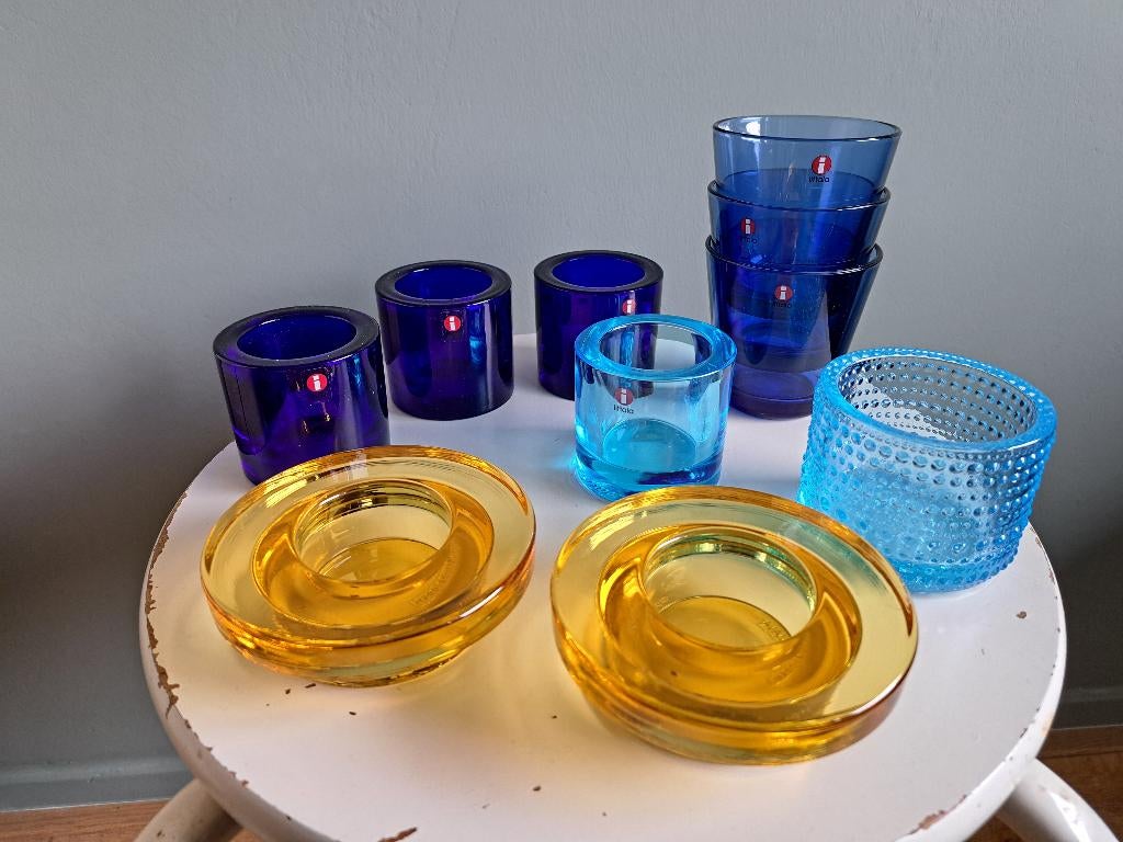 Iittala Marimekko drinkglazen en waxinelichthouders puntgaaf, Ophalen, Overige materialen, Zo goed als nieuw, Overige kleuren