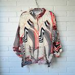 Summum Blouse Maat 40 Beige Rood Zwart Kimono Style, Maat 38/40 (M), S, Beige, Ophalen of Verzenden