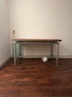 Massief steigerhout bureautafel met prachtig onderstel, Ophalen, 100 tot 150 cm, Zo goed als nieuw, 25 tot 50 cm