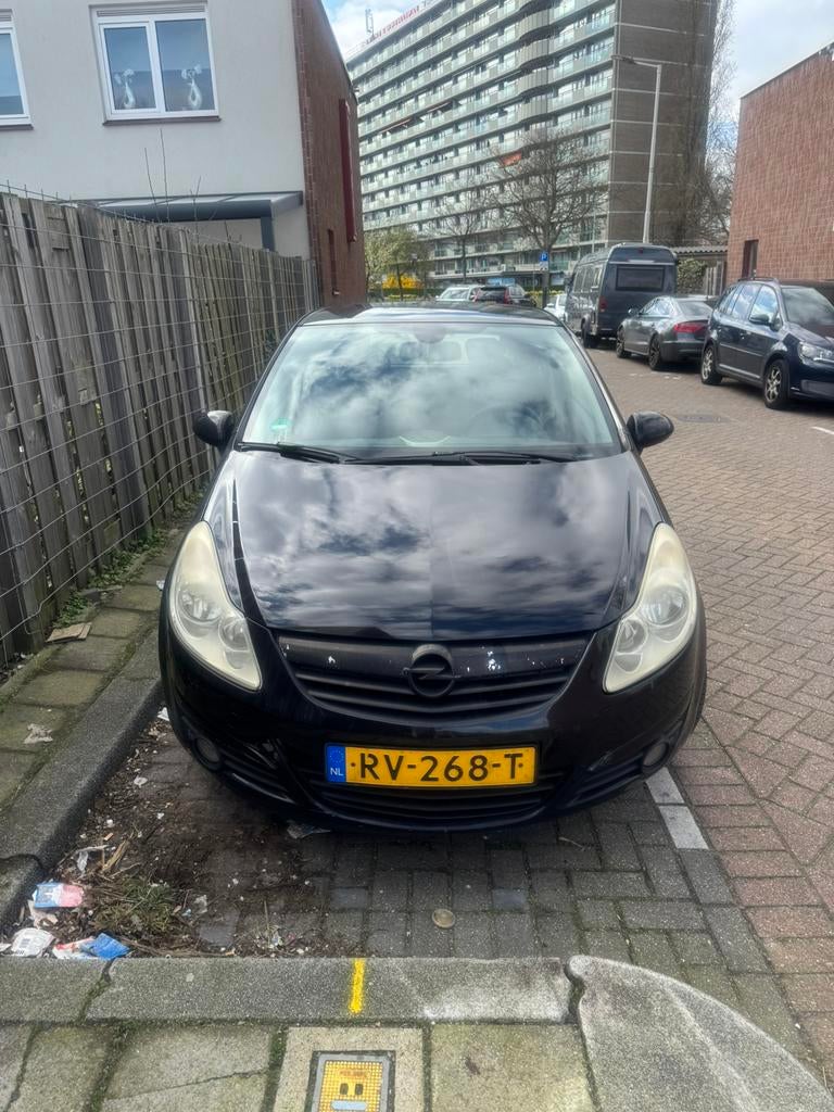 Opel Corsa 1.2 16V 3D 2008 Zwart, Auto's, Opel, Voorwielaandrijving, 450 kg, 40 €/maand, Zwart
