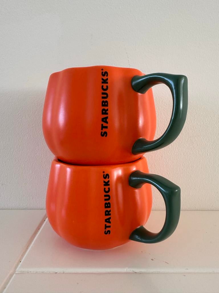 2 Starbucks Pompoen Mokken, Ophalen, Overige typen, Zo goed als nieuw, Steen/keramiek