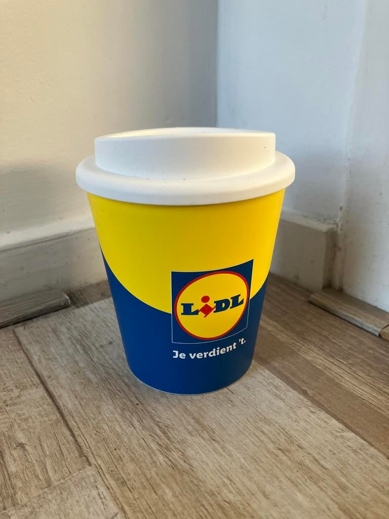 Lidl koffiebeker met deksel NIEUW, Ophalen of Verzenden, Nieuw