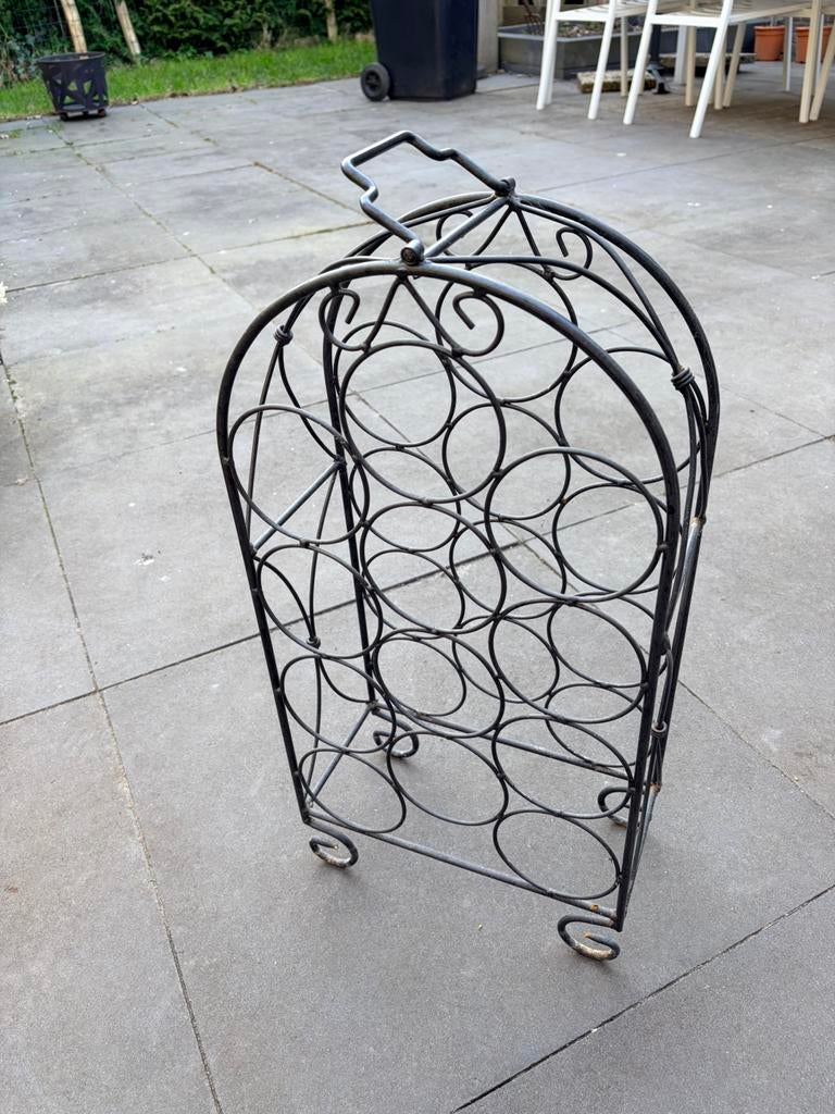 Wijnrek (staal), Huis en Inrichting, Woonaccessoires | Wijnrekken, Ophalen, Zo goed als nieuw, Metaal, 75 cm of meer