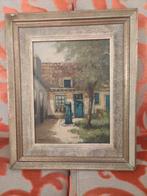 Oud olieverf schilderij op paneel – A. Martens –dorpsgezicht, Ophalen