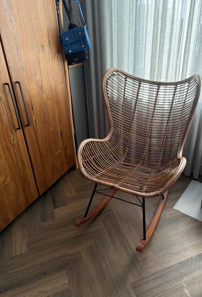 Schommelstoel Bali Rotan De Troubadour, Ophalen, Gebruikt, Bruin, Riet of Rotan