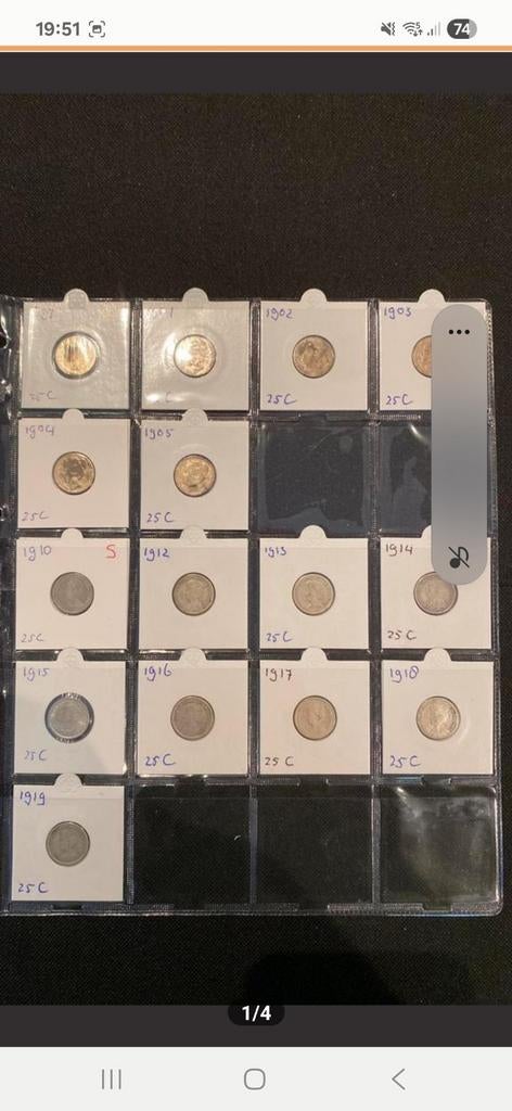 Wilhelmina zilveren kwartjes, Ophalen of Verzenden