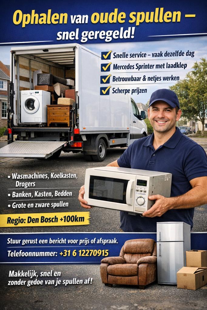 Ophalen van oude spullen – snel geregeld!, Diensten en Vakmensen, Verhuizers en Opslag, Bedrijfsverhuizingen, Verhuizen binnen Nederland