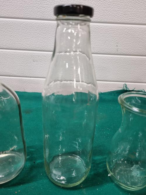 flessen doorzichtig glas drie stuks, Ophalen of Verzenden, 'T Olde Gre-j, Info@toldegrej.nl, Endepoelstraat 20f Didam