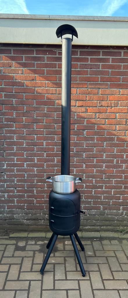 Buitenkachel met bak/kookplaat, Ophalen, Nieuw