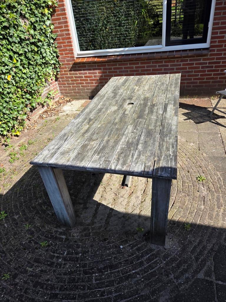 Grote tuintafel gratis af te halen, Ophalen, Gebruikt, Rechthoekig, Hout