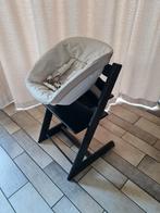Complete Stokke Tripp Trapp Zwart met Newborn & Babyset, Ophalen, Gebruikt, Meegroeistoel, Gordel(s)