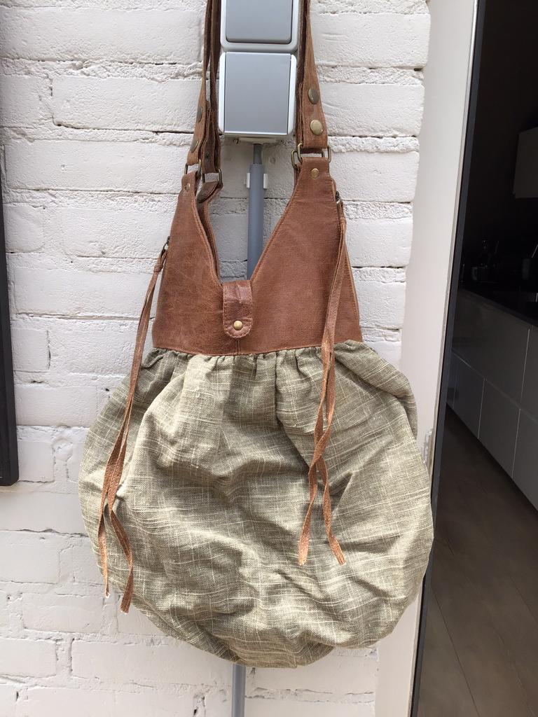 Tas (stof groen), Ophalen of Verzenden, Zo goed als nieuw, Groen, Handtas