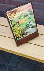 💐VINTAGE EIKEN SCHEERSPIEGEL MET GESLEPEN GLAS, Ophalen of Verzenden, Rechthoekig, Minder dan 50 cm