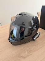Scorpion EXO-Tech Evo Solid Carbon Helm L+Sena50SIntercom, Motoren, Overige merken, Systeemhelm, Heren, Ophalen of Verzenden
