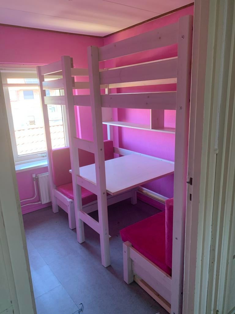 Hoogslaper met gezellig zitje/logeerbed, Ophalen, Gebruikt, Hoogslaper