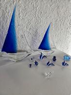 Glazen zeilboten en kleine dierfiguren, Ophalen of Verzenden