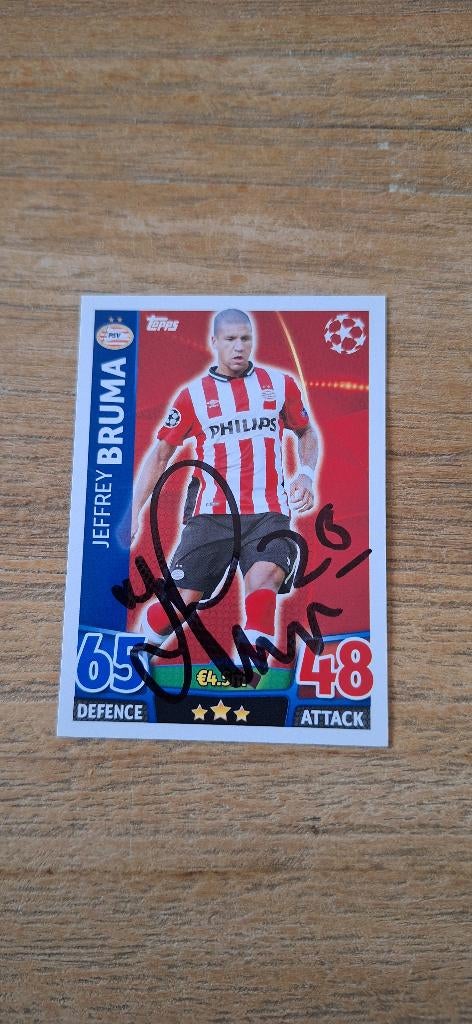 Topps trading card met handtekening; Jeffrey Bruma # PSV, Ophalen of Verzenden, Nieuw, PSV, Spelerskaart