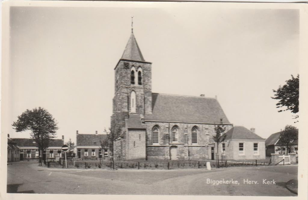biggekerke- herv kerk, Verzamelen, Ansichtkaarten | Nederland, Ophalen of Verzenden, 1940 tot 1960, Friesland