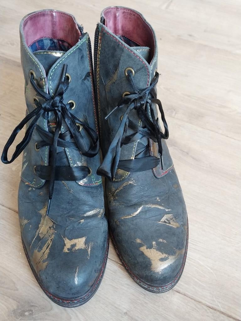 Laura Vita Leren Enkellaarsjes Blauw Goud Maat 39, Kleding | Dames, Schoenen, Ophalen of Verzenden