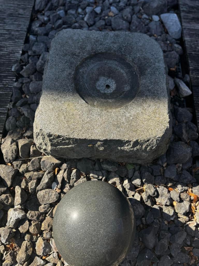 Stenen waterornament voor tuin of terras, Tuin en Terras, Ophalen, Gebruikt, Graniet, Waterornament