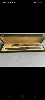 Antiek zilveren vleescouvert in cassette, Ophalen of Verzenden