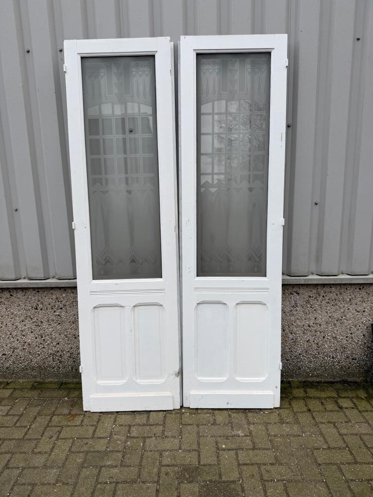 Dubbel paneel Art Deco geetst glas, La belle porte, Jurgen.hoogenboezem@gmail.com, Binnendeur, Ophalen of Verzenden