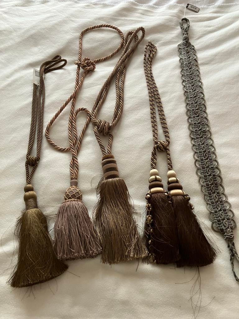 Gordijn embrasses., Minder dan 50 cm, Bruin, Nieuw, Ophalen of Verzenden