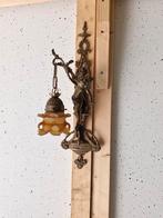 Gave antieke bronzen cupido engelen wandlamp in  goede staat, Ophalen of Verzenden