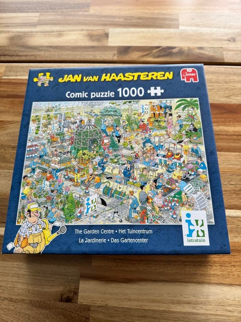 Jan van Haasteren puzzel 1000 stukjes Het Tuincentrum, Hobby en Vrije tijd, Ophalen of Verzenden, 500 t/m 1500 stukjes, Gebruikt