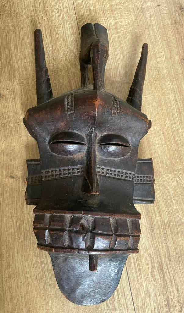 Prachtig houten masker Senufo Kpelie Ivoorkust Mali Afrika, Ophalen of Verzenden