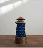 Oude blauwe lantaarn  - Vuurtoren Vintage, Huis en Inrichting, Lampen | Tafellampen, Ophalen of Verzenden, Minder dan 50 cm