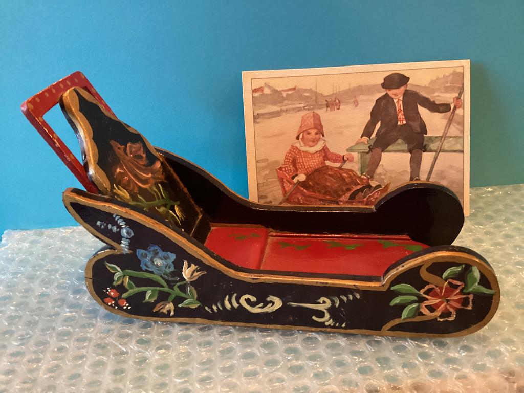 *****    HINDELOOPEN MINIATUUR SLEE - tje  *****, Ophalen of Verzenden, Voor 1920, Zuid-Holland