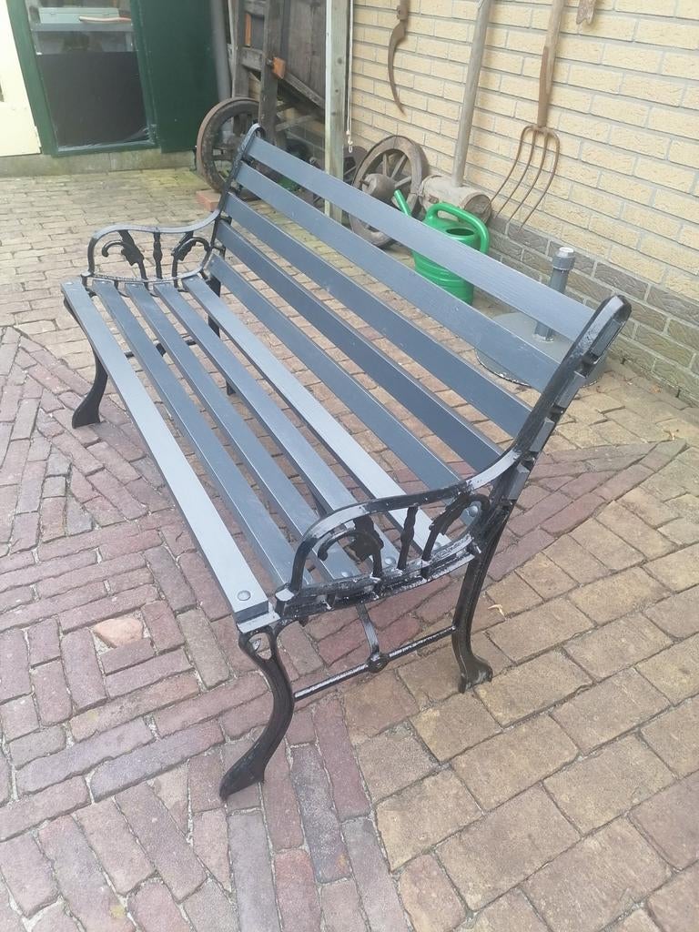 Gerestaureerde Gietijzeren Tuinbank - 115 cm, Tuin en Terras, Tuinbanken, Ophalen, Metaal