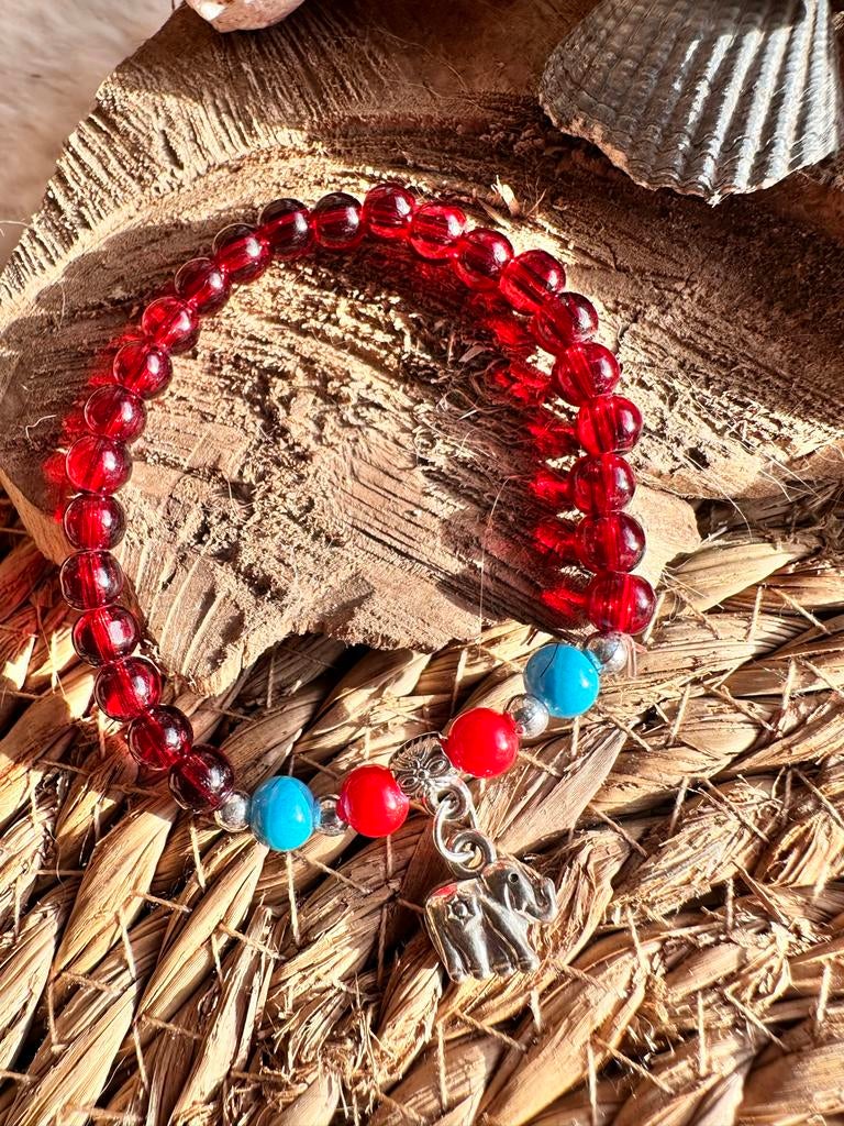Boho Armband met olifant bedel, Overige materialen, Nieuw, Ophalen of Verzenden, Met bedels of kralen