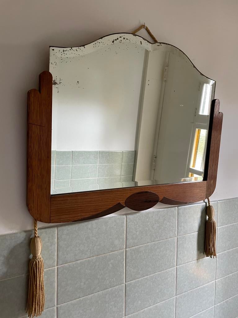 Art deco spiegel, Antiek en Kunst, Ophalen of Verzenden, Rechthoekig, 50 tot 100 cm, Minder dan 100 cm