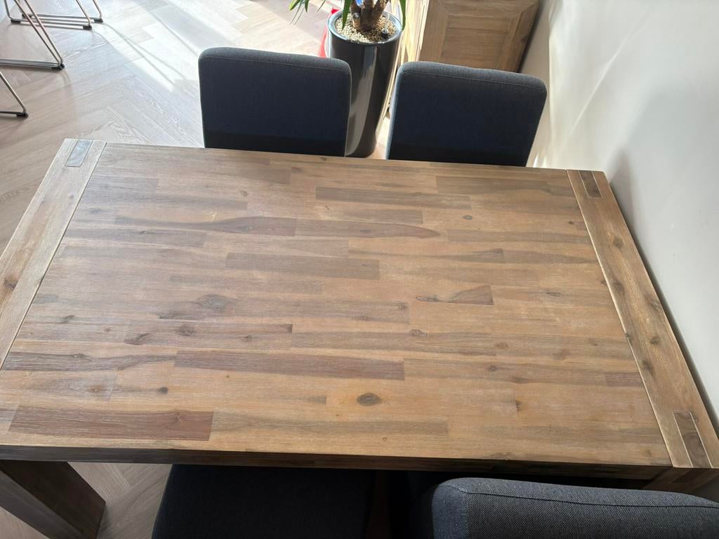 Eettafel salzburg whitewash, Ophalen, 50 tot 100 cm, Zo goed als nieuw, 150 tot 200 cm
