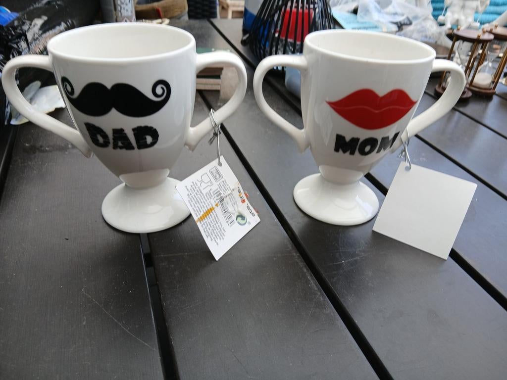 Mokken set 'Dad' en 'Mom', Ophalen of Verzenden