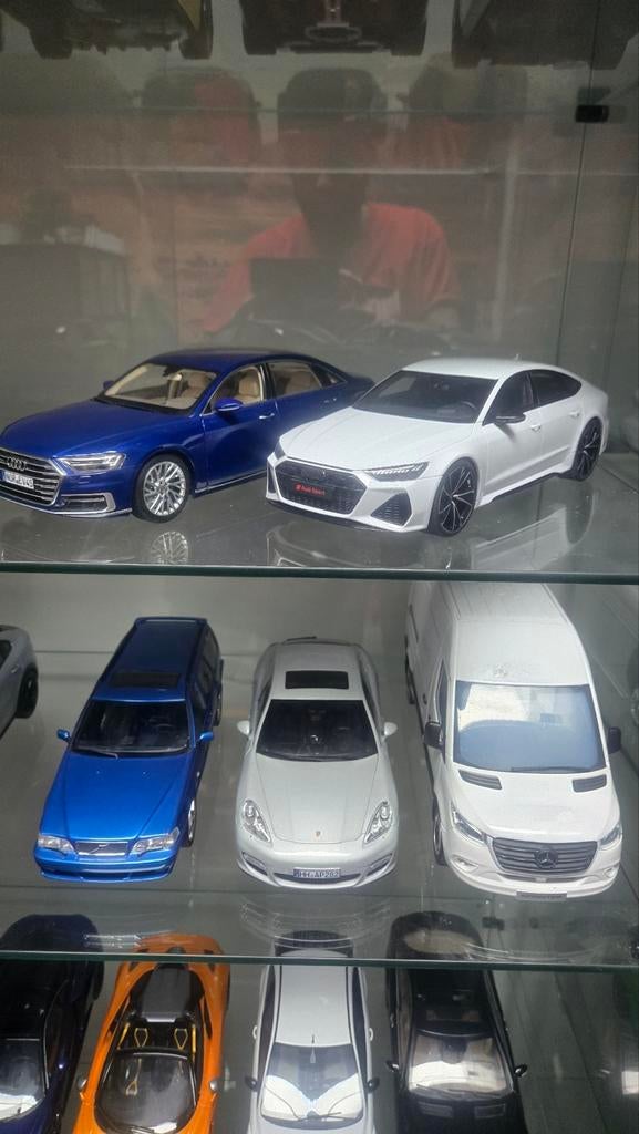 5x Diverse 1:18 Modelauto's: Audi, Volvo, Mercedes, Porsche, Ophalen of Verzenden, Gebruikt, Auto, Norev