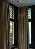 Linnen gordijnen 2x195x230 cm zand /beige, 200 cm of meer, Beige, 150 tot 200 cm, Ophalen of Verzenden