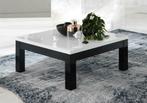 Salontafel Forever hoogglans wit-zwart-100x100 cm SALE--, Nieuw, Minder dan 50 cm, Rechthoekig, 50 tot 100 cm