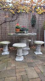 Betonnen Romeinse Tafelset, Tuin en Terras, Tuintafels, Ophalen, Zo goed als nieuw, Rond, Overige materialen