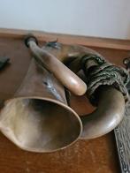 Koperen hoorn antiek, Muziek en Instrumenten, Blaasinstrumenten | Hoorns, Gebruikt, Ophalen