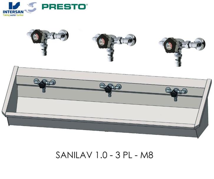 Intersan Sanilav 1.0 RVS wastrog voor 3 gebruikers, Doe-het-zelf en Verbouw, Sanitair, Nieuw, Wastafel, Rvs, Ophalen of Verzenden