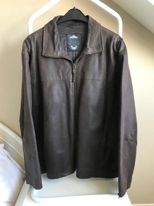 Heren jas 100% leer/bruin/XXL/goede staat !/€25/KOOPJE, Kleding | Heren, Jassen | Zomer, Gedragen, Overige maten, Bruin, Ophalen of Verzenden