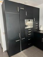 Tweedehands keuken met mooie stenen aanrecht en apparatuur, Huis en Inrichting, Keuken | Complete keukens, Ophalen, Gebruikt, Zwart