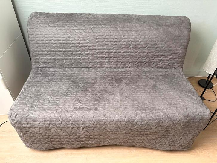 IKEA Slaapbank met Goede Matras, Huis en Inrichting, Slaapkamer | Slaapbanken, Gebruikt, 140 cm, 200 cm, Twijfelaar, Grijs, Ophalen