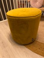 Gele Wood Poef - Zo Goed Als Nieuw, Ophalen, Minder dan 50 cm, Rond, Zo goed als nieuw