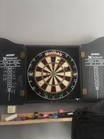 Dartbord met kast, mat en pijlen, Sport en Fitness, Darts, Ophalen of Verzenden, Gebruikt, Dartbord met pijlen