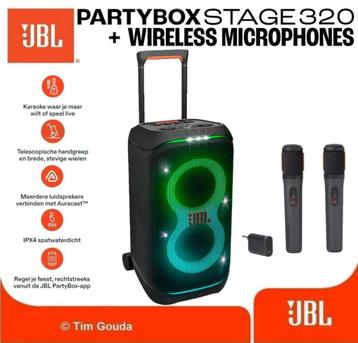 ✅ JBL Partybox Stage 320 + Wireless Microfoon set - NIEUW beschikbaar voor biedingen